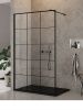 Душевой уголок Cerutti SPA MUZA T100 100х100 стекло с рисунком профиль черный без поддона