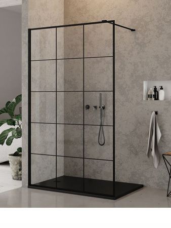 Душевой уголок Cerutti SPA MUZA T100 100х100 стекло с рисунком профиль черный без поддона