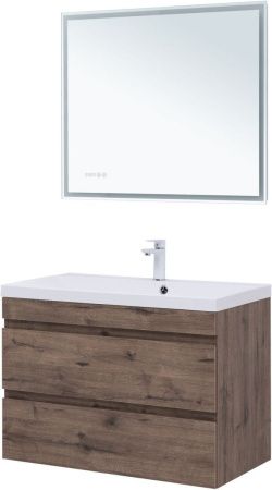 Тумба под раковину Aquanet Нота NEW 00334193 90х50 подвесная цвет коричневый