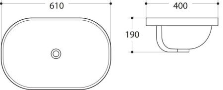 Раковина керамическая Art&Max AM-5006-C 60х40 полувстраиваемая цвет белый