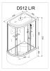 Душевая кабина AvaCan D512SREL 120х90 четверть круга с крышей ориентация универсальная