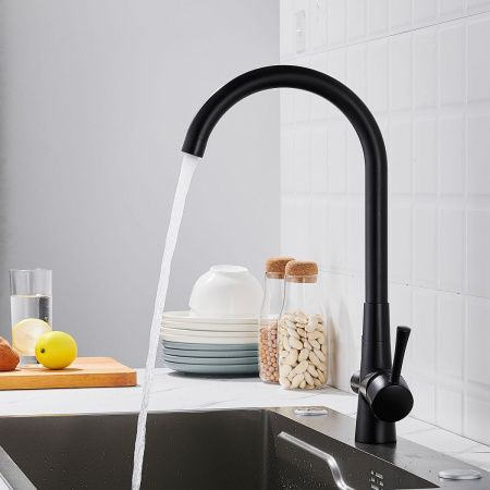 Смеситель для кухни Shevanik S428H на мойку черный