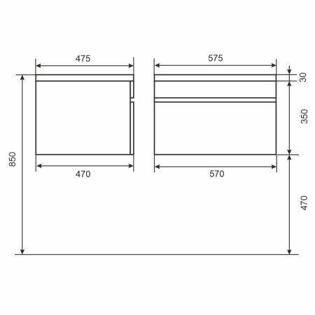 Тумба под раковину Uperwood Eva 3930213463 60х50 подвесная цвет коричневый
