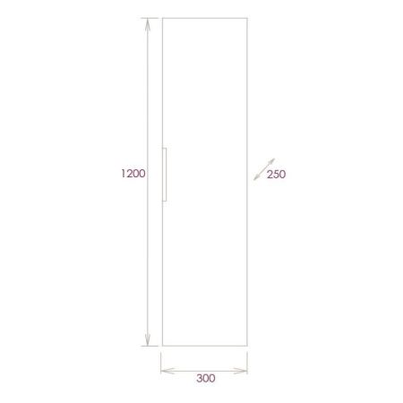 Шкаф-пенал Onika Девис 403071 30х120 подвесной цвет серый