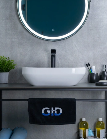 Раковина керамическая Gid Lago 51195 50х40 накладная цвет белый без отверстий под смеситель