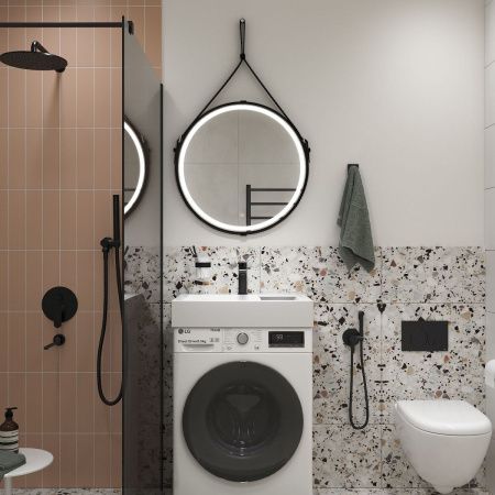 Раковина из искусственного камня Reflexion Tetra RF6050TE 60х50 над стиральной машиной цвет белый 1 отверстие под смеситель