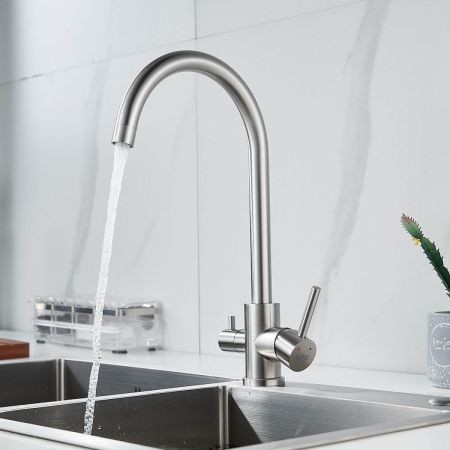 Смеситель для кухни Raffine F108L на мойку сатин