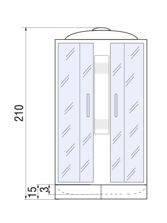 Душевая кабина River NARA LIGHT 90/15 MT (10000002912) 90х90 четверть круга с крышей ориентация универсальная