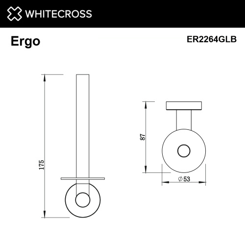 Бумагодержатель Whitecross ERGO gold brushed ER2264GLB - фото 2