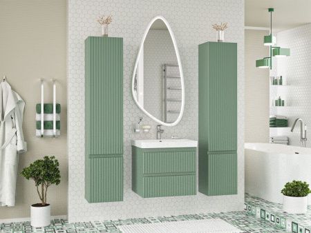 Шкаф-пенал Brevita Victory VIC-05035-080L 40х170 подвесной цвет зеленый