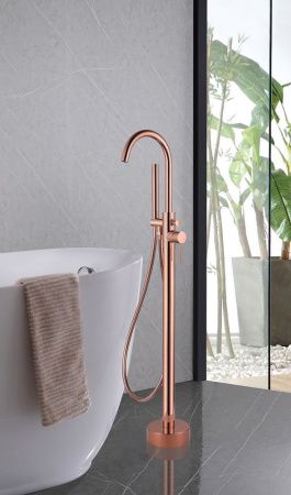 Смеситель Abber Wasser Kreis AF8115RG напольный розовое золото