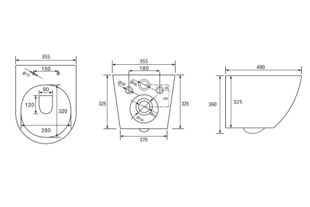 Унитаз подвесной Abber Bequem AC1100MW белый матовый с сиденьем микролифт безободковый каскадный смыв