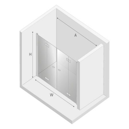 Душевая дверь New Trendy NEW SOLEO D-0260A 170х195 стекло прозрачное профиль хром