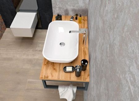 Столешница 1MarKa Grunge Loft У85830 80х50 накладная цвет коричневый