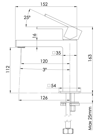 Смеситель Mariani Rebel A14380RE12 на раковину черный