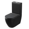 Унитаз напольный с бачком Grossman Торнадо GR-4446BMSQ черный с сиденьем безободковый смыв торнадо