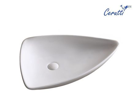 Раковина из сантехнического фарфора Cerutti SPA CR7014 70х40 накладная цвет белый без отверстий под смеситель