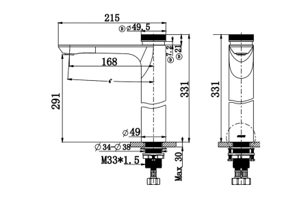 Смеситель Arrow AMP11872-1GG на раковину серый