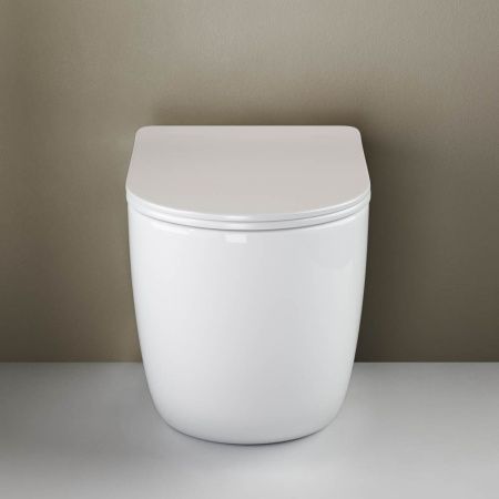 Унитаз приставной Ceramica Nova MIA CN1810 белый с сиденьем микролифт безободковый душевой смыв