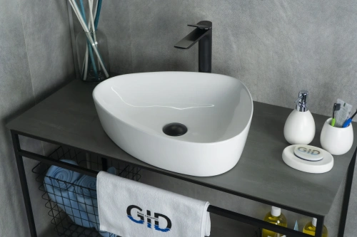 Раковина керамическая Gid Creativo 51139 50х40 накладная цвет белый - фото 2