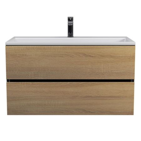 Тумба с раковиной Uperwood Barsa 29830205649 90х50 цвет коричневый/черный