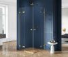 Душевой уголок New Trendy AVEXA Gold EXK-1778 100х80 стекло прозрачное профиль золото без поддона