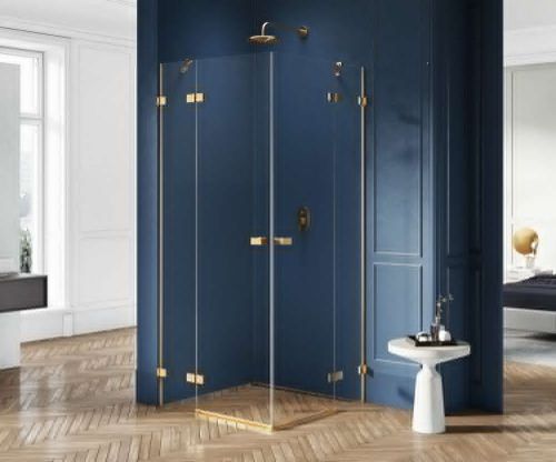 Душевой уголок New Trendy AVEXA Gold EXK-1787 120х100 стекло прозрачное профиль золото без поддона - фото 2