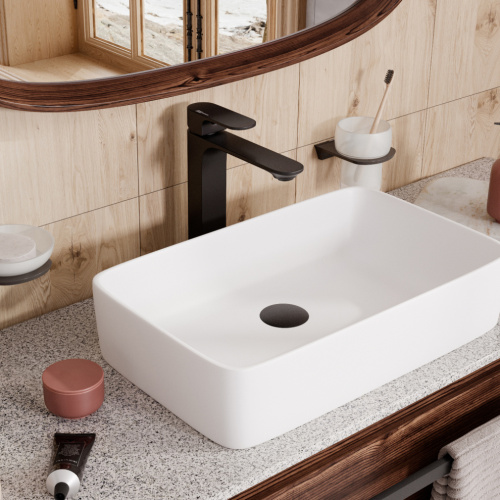 Смеситель WasserKRAFT Elbe 7400 7403H на раковину черный - фото 2