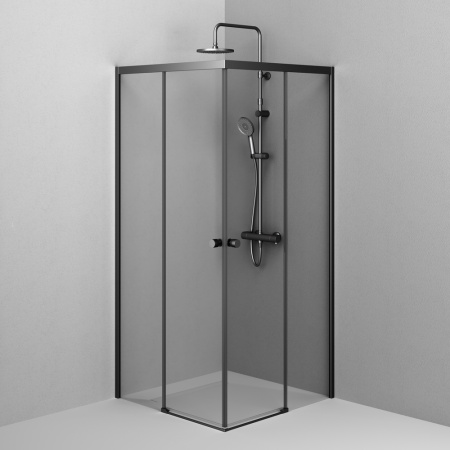 Душевой уголок Am.Pm X-joy W94G-403-9090-BТ1К 89х89 стекло прозрачное профиль черный матовый без поддона