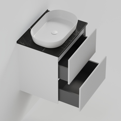 Тумба со столешницей La Fenice TERRA TWIN NFNC-01-TER-B-60-2-3-GB 62х62х47 подвесная цвет белый - фото 2