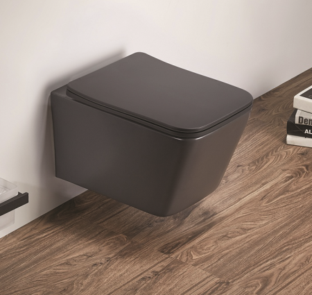 Унитаз подвесной CeramaLux 5170MDH серый матовый с сиденьем микролифт каскадный смыв