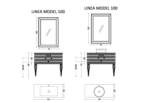 Тумба под раковину Armadi Art Vallessi Avantgarde 842-100-BG 100х46х38 напольная цвет черный - фото 2