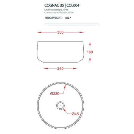 Раковина керамическая Artceram COGNAC COL004 17 00 40 см накладная цвет черный без отверстий под смеситель