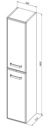 Шкаф-пенал Aquanet Лукка 00178953 30х160 подвесной цвет белый
