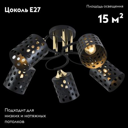 Люстра потолочная Reluce 01385-0.3-05 BK+FGD
