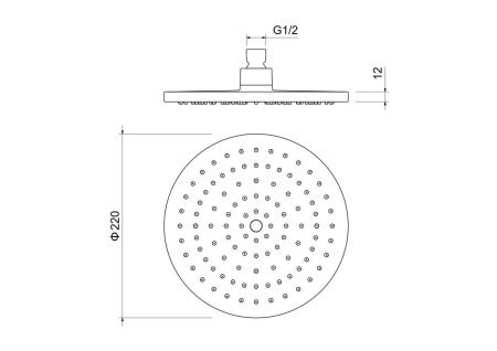 Верхний душ Aquatek AQ2086MB 20х20 черный