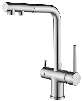 Смеситель для кухни Paulmark SERPENTINE Se213222-NI на раковину никель без термостата