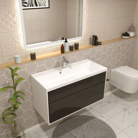 Раковина из искусственного камня Stella Polar Бриз SP-00001482 100х50 встраиваемая цвет белый