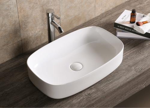 Раковина из сантехнического фарфора Cerutti SPA CR0045 59х37 накладная цвет белый