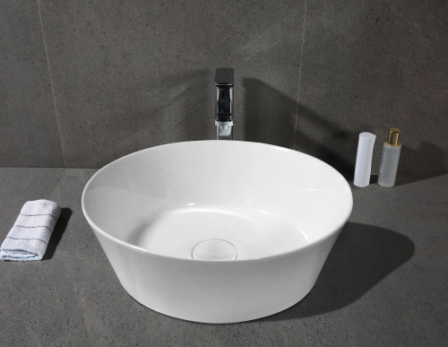 Раковина из сантехнического фарфора Cerutti SPA CR3301MWM2 40х40 накладная цвет мрамор матовый белый