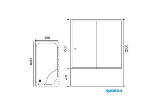 Душевой уголок Royal Bath BP RB8100BP-C-R 100х80 стекло прозрачное профиль белый с поддоном - фото 4