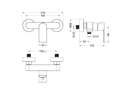 Комплект смесителей Aquatek ЛИРА AQ1431CR хром