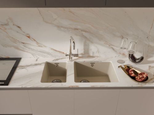 Кухонная мойка Rivelato BERKANA BK-25 beige scuro 31х46 цвет темно-бежевый - фото 5