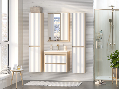 Зеркало-шкаф Brevita Balaton BAL-04065-03-01П 63х14х80 подвесной цвет белый/бежевый - фото 5 Зеркало-шкаф Brevita Balaton BAL-04065-03-01П 63х14х80 подвесной цвет белый/бежевый - фото 5