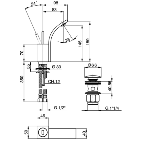 Смеситель Cisal Wave WA00055221 Акция на биде хром