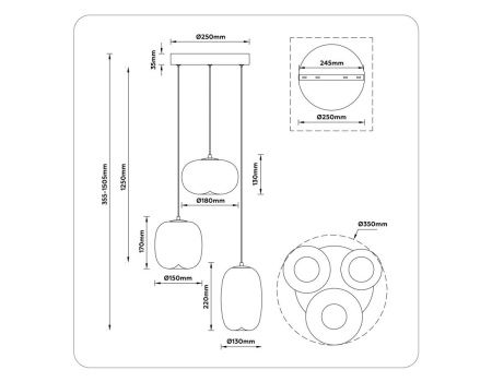 Светильник подвесной Ambrella Light Modern (Модерн) LH11096