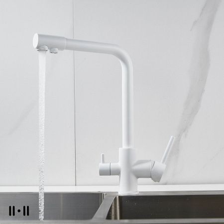 Смеситель для кухни Shevanik S328C на мойку белый