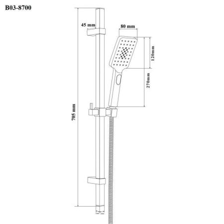 Душевой гарнитур Bond Cube B03-8700 настенный хром