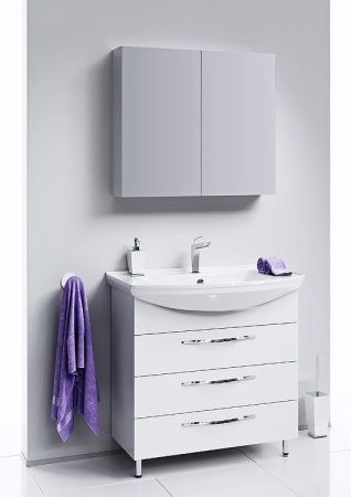 Тумба под раковину Aqwella Y Agr.01.08/3 80х30 напольная цвет белый