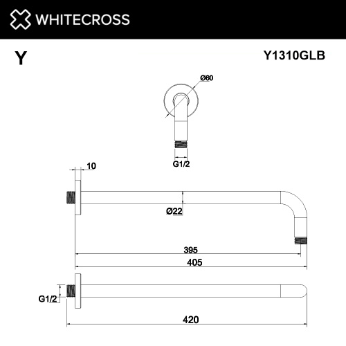 Кронштейн для душа Whitecross Y brushed gold Y1310GLB - фото 2